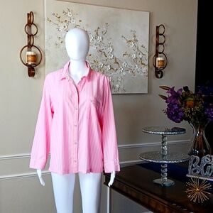Victorias Secret Signature Pink Stripes Women's Sleep Shirt. Size M